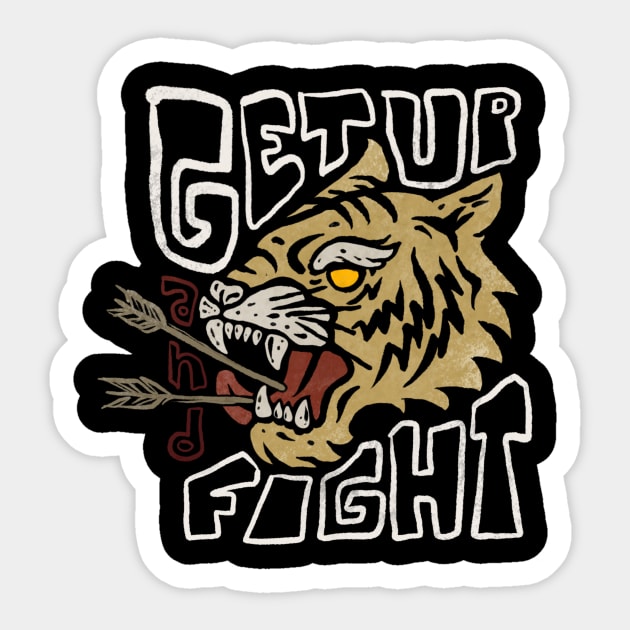 Tiger traditional design Sticker by ManikCreative 